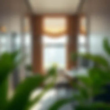 Contemporary Valance Design Enhancing Natural Light Contemporary valance design enhancing natural light in an office