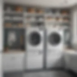 Elegant shelf design over washer and dryer