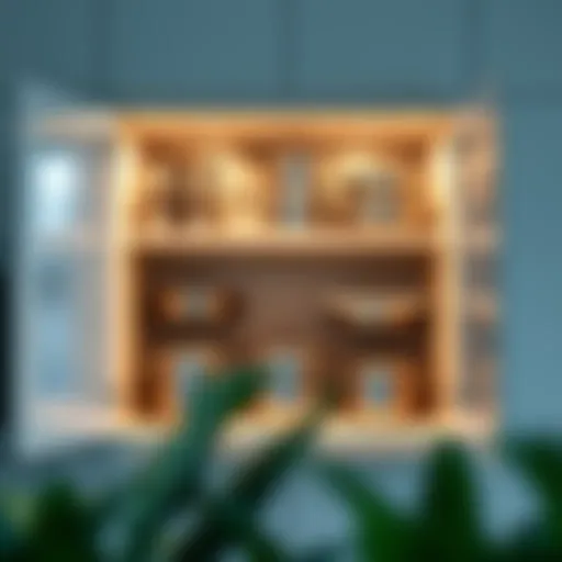 Modern kitchen cabinet with organized pots and pans