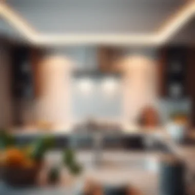 Elegant island stove fan enhancing modern kitchen aesthetics