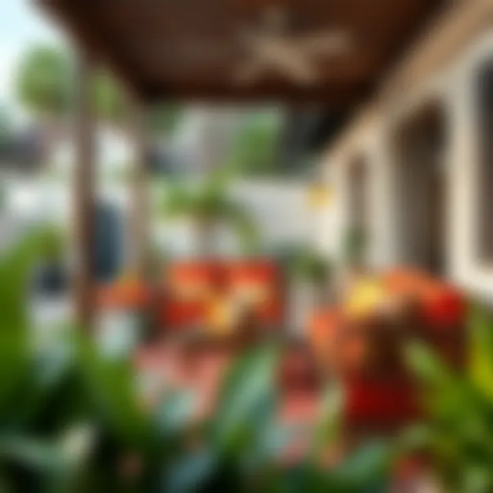 Stylish Outdoor Seating Elegant patio furniture arrangement with vibrant cushions