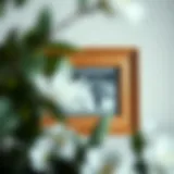 Charming Wooden Frame for Family Memories Elegant wooden photo frame showcasing a family portrait