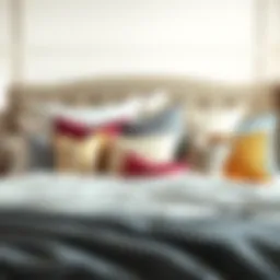 Elegant arrangement of various pillow types on a full-size bed showcasing comfort and style
