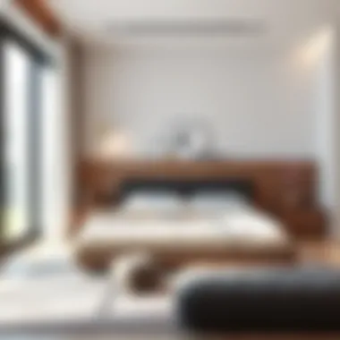 Elegant pull-out bed frame in a contemporary bedroom setting