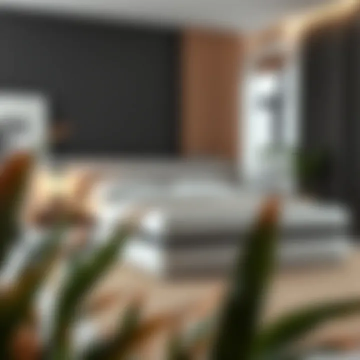 Stylish pull-out bed frame in a minimalist decor