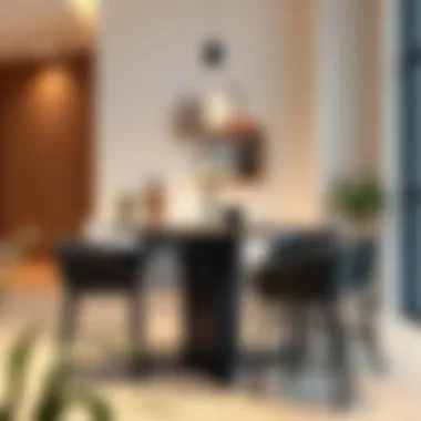 Elegant PVC high top table set in a modern interior