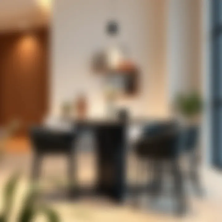 Elegant PVC high top table set in a modern interior