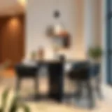 Stylish PVC High Top Table in Contemporary Setting Elegant PVC high top table set in a modern interior