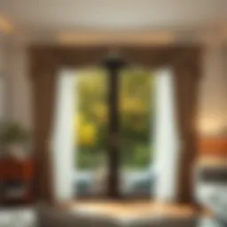Elegant drapery framing a sliding glass door