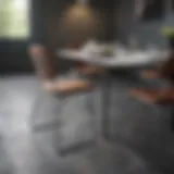 Elegant steel framed dining chair in a contemporary dining setting