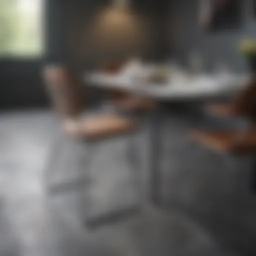 Elegant steel framed dining chair in a contemporary dining setting