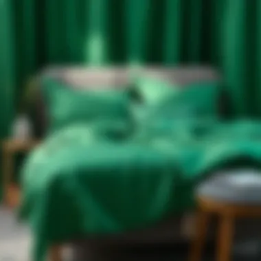 Sustainable emerald green sheets displayed with eco-friendly materials