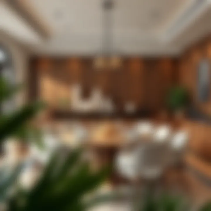 Inviting Dining Space with Round Short Table Cozy dining area with round short table for intimate gatherings