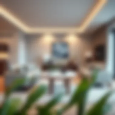 Contemporary Living Space Highlighting Round Short Table Modern living room featuring a round short table as a focal point