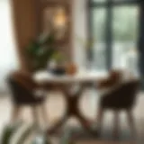 Stylish round short table adorned with elegant decor