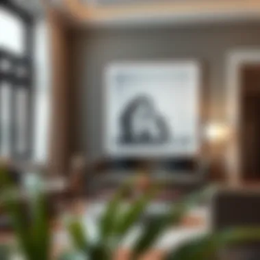 Framed Art in Stylish Interior Stylish interior featuring a 24x36 framed photo with a matte