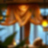 Elegant draped window scarf enhancing a living room ambiance