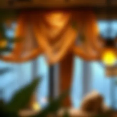 Sophisticated Window Scarf Design Elegant draped window scarf enhancing a living room ambiance