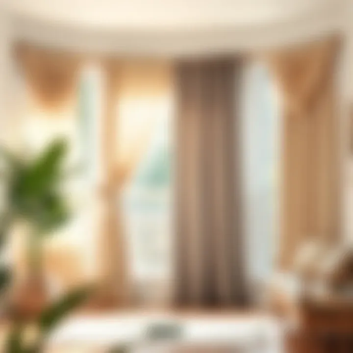 Diverse Styles of Window Scarves Different styles of window scarves in various interior settings