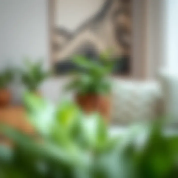 Detailed View of Decorative Plant Stand Close-up of a decorative stand showcasing an artificial plant