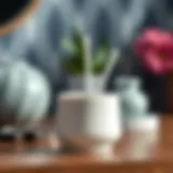 Stylish Ceramic Qtip Holder Elegant ceramic qtip holder with a sleek lid