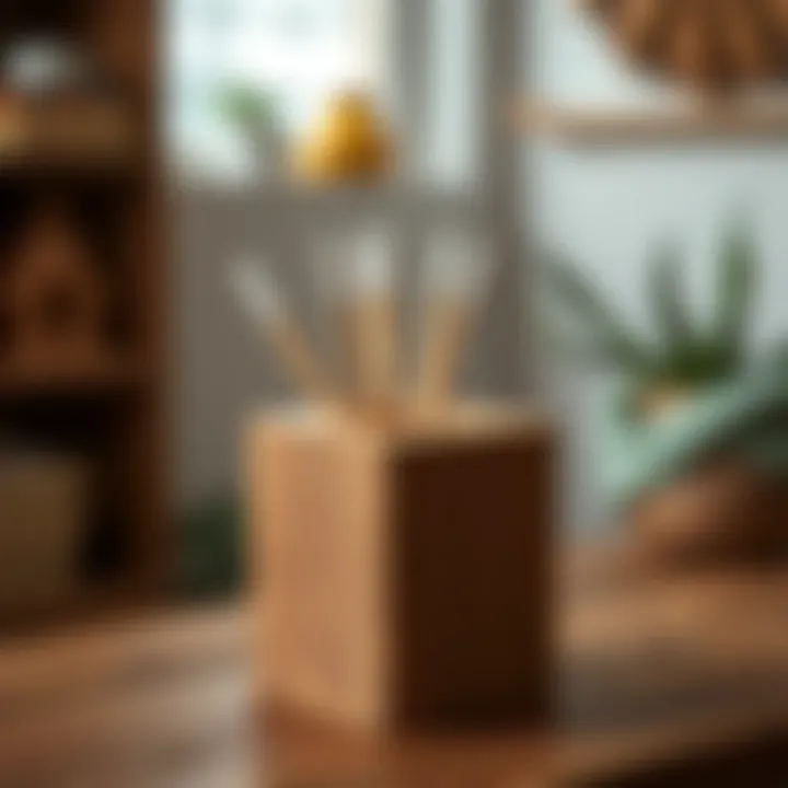 Rustic Wooden Qtip Holder Rustic wooden qtip holder featuring a natural finish