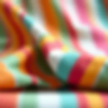 Close-up of colorful cotton fabric showcasing texture and design