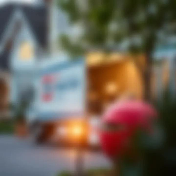 A delivery truck parked outside a home ready to unload furniture.