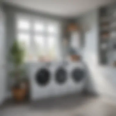 Elegant laundry rod installation in a modern utility room