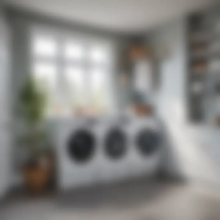 Elegant laundry rod installation in a modern utility room