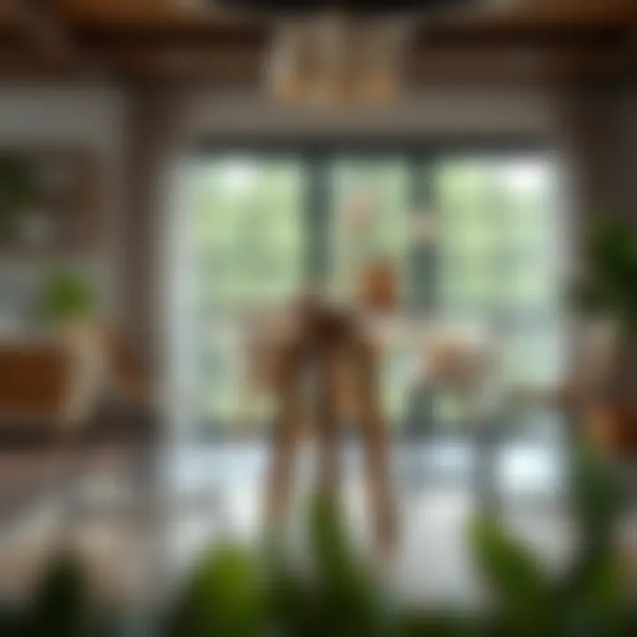 Stylish wood round high top table set with decorative items