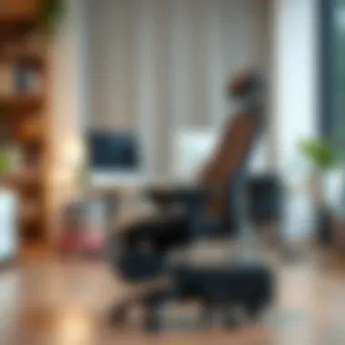 Multifunctional chair in a stylish office interior with under-storage