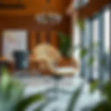 Elegant rattan task chair in a modern office setting