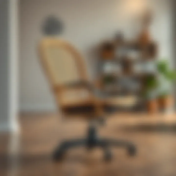 Ergonomic Design of Rattan Chair Demonstrating ergonomic design of a rattan task chair