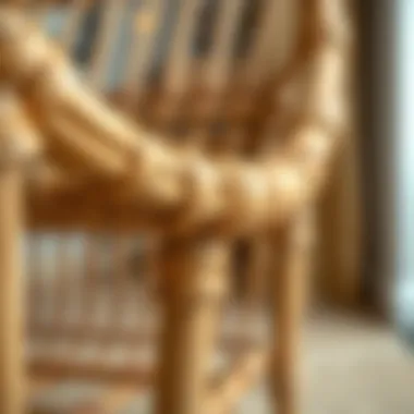 Craftsmanship of Rattan Close-up of rattan weaving showcasing craftsmanship