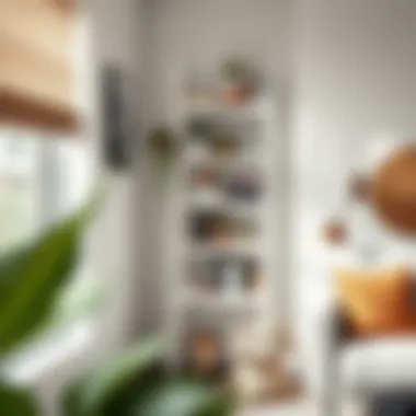 Stylish Decor with a White Corner Ladder Shelf Stylish white corner ladder shelf adorned with plants and books