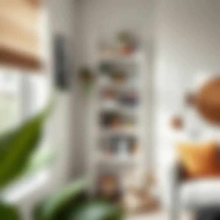 Stylish Decor with a White Corner Ladder Shelf Stylish white corner ladder shelf adorned with plants and books