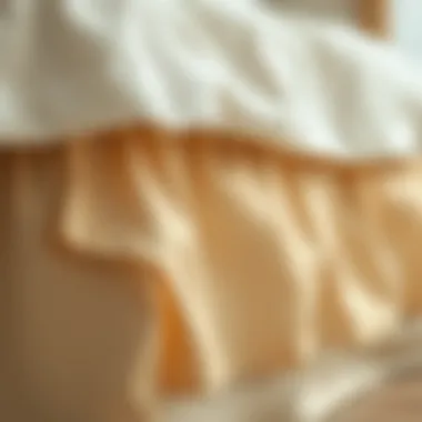 Close-up of different fabric textures for bed skirts