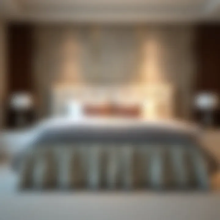 Storage space created under a tall bed with a bed skirt