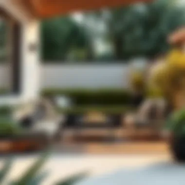 Contemporary Comfort for Outdoor Gathering Modern conversation set featuring stylish cushions