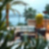 Elegant woven patio sofa set in a tranquil outdoor setting