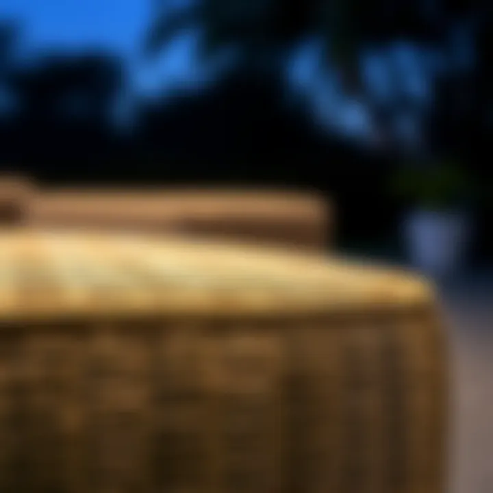 Close-up of high-quality woven material used in patio sofas