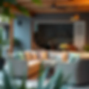 Stylish woven patio sofa enhancing an outdoor living space