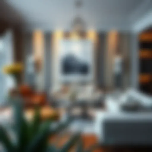 Elegant Living Room with 27x40 White Frame Artwork Elegant living room showcasing a 27x40 white frame with artwork