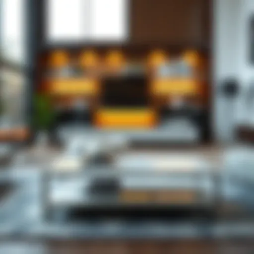 Stylish 26 inch table in a modern living room setting