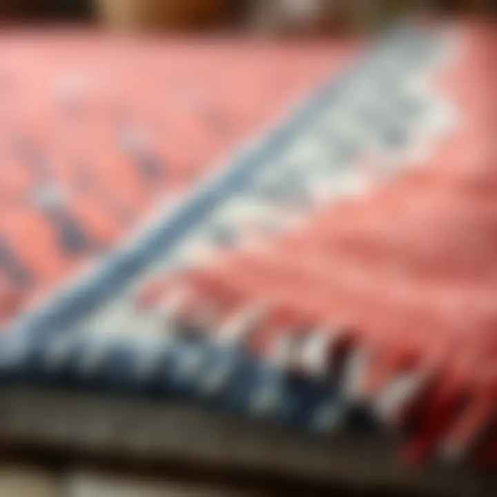 Materials of Waterproof Outdoor Rugs Close-up of materials used in outdoor rugs