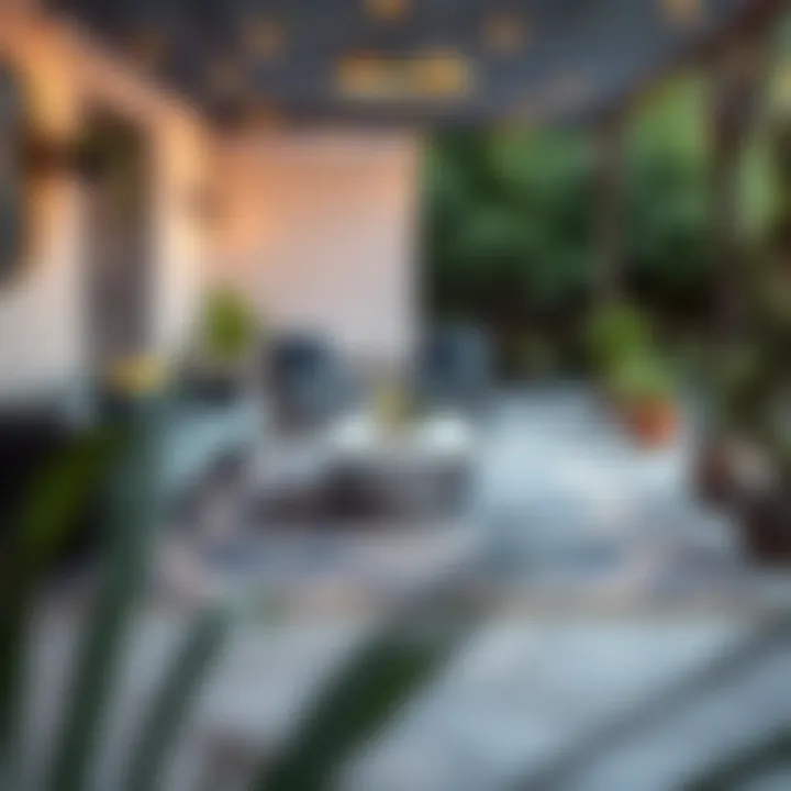 Stylish Patio with Waterproof Rugs Stylish outdoor patio design featuring rugs